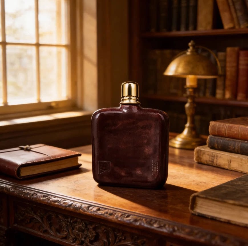 意大利进口VanniPratesi牛皮随身小酒壶复古户外便携出差男士礼物