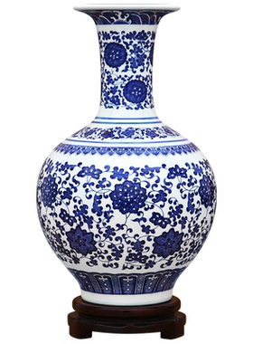 德镇陶瓷器仿古青花瓷客厅摆件家居酒柜博古架装饰品瓷瓶摆设