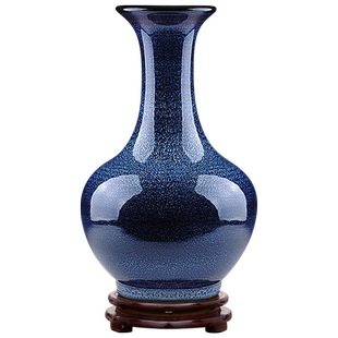 景德镇陶瓷客厅新中式窑变花瓶办公室摆件装饰玄关酒柜瓷器工艺品