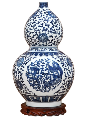 傲世瓷业手绘青花瓷龙凤呈祥
