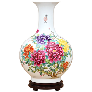 景德镇陶瓷器大号新中式艺术品花瓶工艺品客厅摆件玄关别墅装饰品