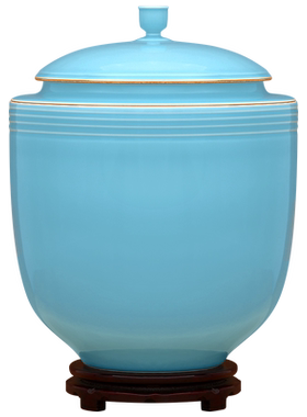 景德镇陶瓷大号中式湖蓝艺术罐酒店装饰品民宿客厅办公室家用摆件