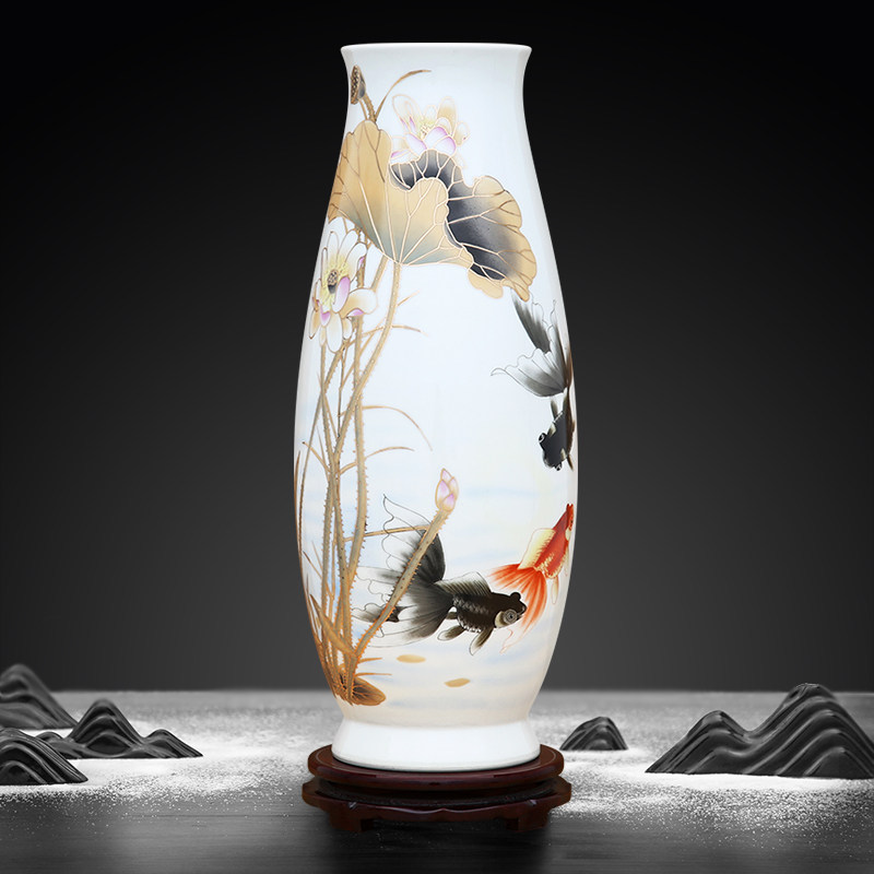 景德镇陶瓷器花瓶花艺办公室摆件工艺品家居客厅电视柜玄关装饰品