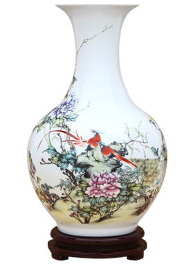 景德镇陶瓷博古架客厅插花工艺品