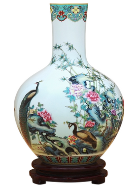 景德镇陶瓷器中式仿古花瓶工艺品客厅摆件玄关办公室博古架装饰品