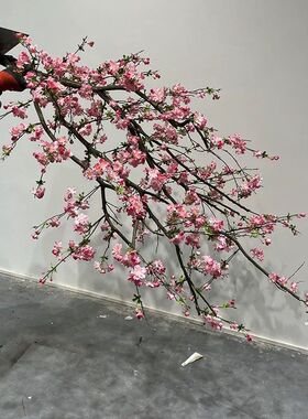 悬挂仿真樱花树中式造景悬挂绿植桃花树新年装饰婚庆倒挂梅花树