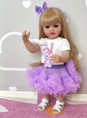 NPK55厘米全胶可入水仿真公主娃娃可爱玩具紫色星黛露tutu裙