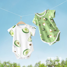 婴儿连体衣服夏装2025薄款男女宝宝三角包屁衣春夏爬服新生儿哈衣