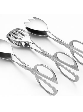 不锈钢剪刀夹加厚材质防滑防烫 Stainless Steel Food Tongs
