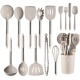 跨境不锈钢硅胶厨具15件套带收纳桶烹饪铲勺套装 kitchen set