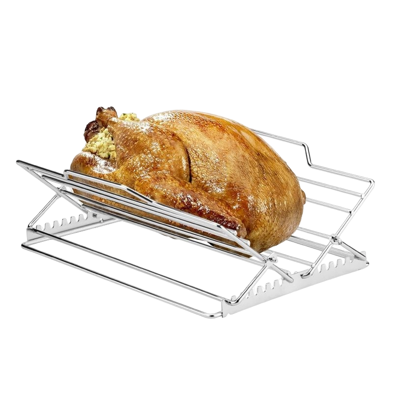 Amazon不锈钢可调式烤鸡架可折叠烤箱烘焙烧烤线架Broiling Rack
