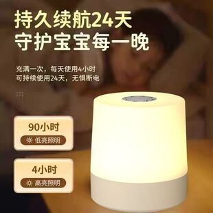 LED充电小夜灯触摸台灯卧室床头护眼婴儿喂奶灯持久续航