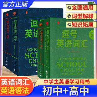 逗号经典初中英语词汇英语语法高中词汇英语语法七八九年级高一二三英语中学生通用版学习用书单词短语例句分类归类总结短语冠词