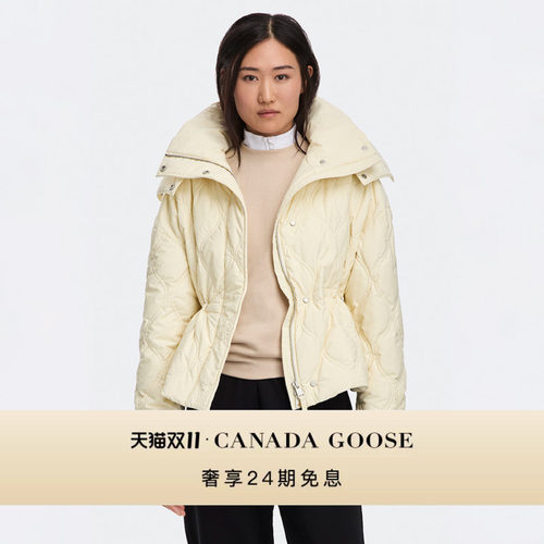 加拿大鹅女士同色调徽标羽绒夹克