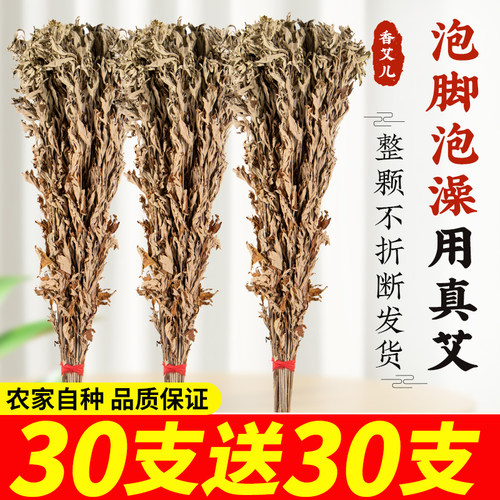整颗带杆真艾草真艾叶泡脚泡澡包