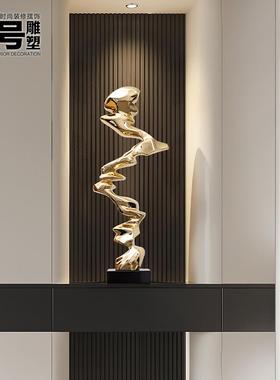 样板间入户玄关装饰摆件客厅电视柜旁边现代轻奢酒店落地艺术雕塑