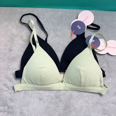 全棉里物三角杯内衣平胸小胸专用胸罩薄款无钢圈文胸吊带细带抹胸