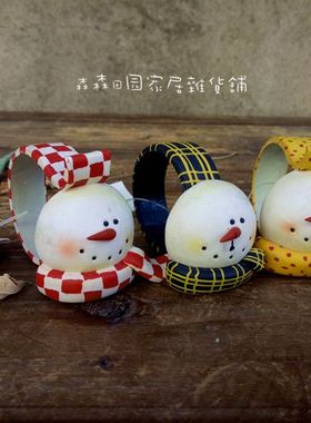 软陶手工雪人餐巾扣摆件家居装饰