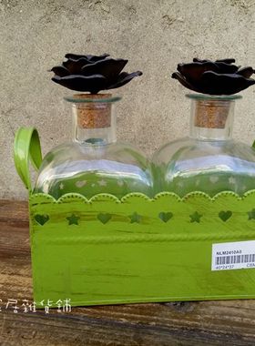 带盖法国透明地中海风花篮装饰品