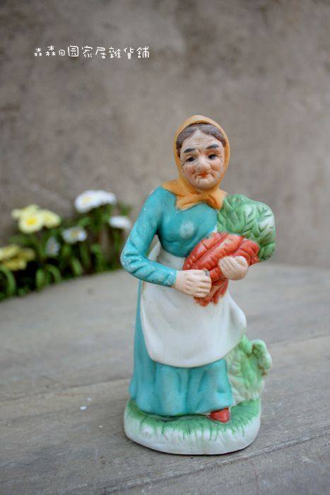 古董陶瓷彩绘荷兰小娃娃村姑怀旧复古董娃娃家居装饰品收藏品摆件