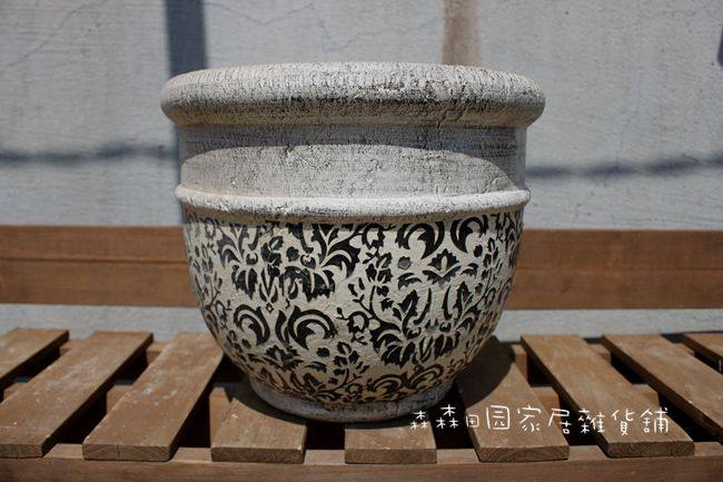 外贸出口粗陶韩式手绘雕花多肉大花盆有底孔老桩盆法师盆插花花器