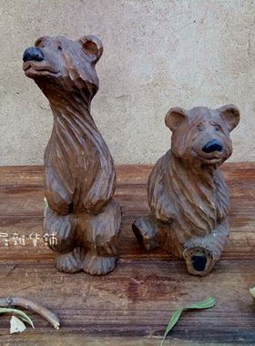 欧式风田园实木雕刻橱窗家居装饰