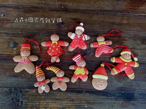 外贸出口圣诞树挂件树脂姜饼人饼干人古董娃娃家居装饰挂件工艺品