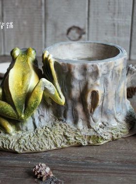 样品仿真青蛙花盆园艺家居装饰