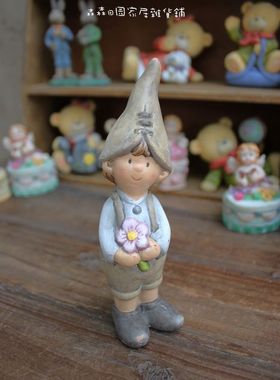 陶土小丑田园风儿童房古董娃娃