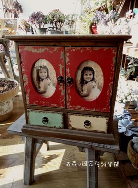 法国做旧实木多层工艺品家居装饰