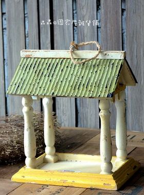 实木做旧园艺挂件装饰品