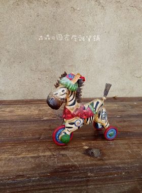 小动物复古做旧马到成功装饰摆件