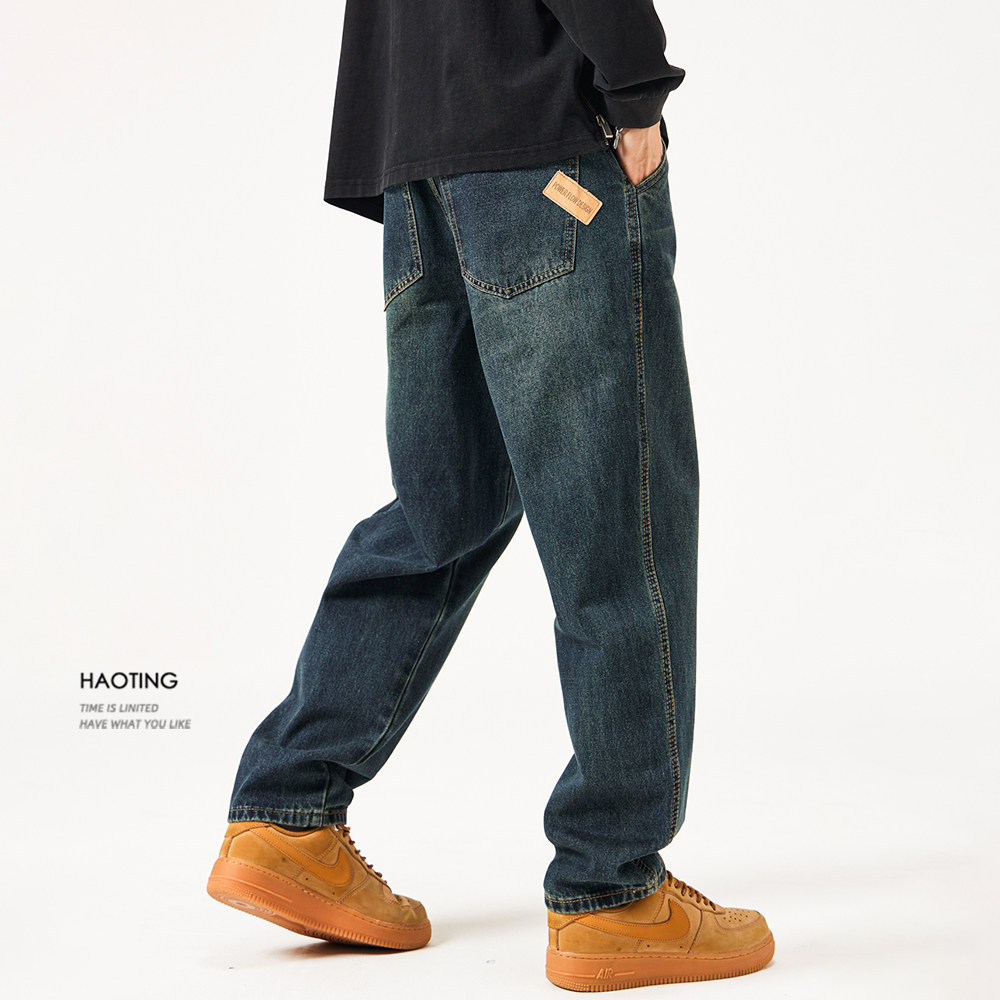 豪霆.锥形宽松牛仔裤男士春秋复古水洗直筒小脚哈伦裤休闲萝卜裤,男装,牛仔裤,淘宝优惠券,粉丝福利购,淘宝优惠卷