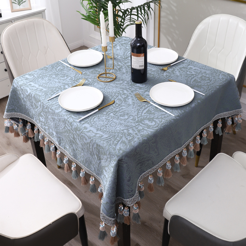 北欧欧式奢华家用长方形正方形美式棉麻布艺茶几台布餐桌布桌布