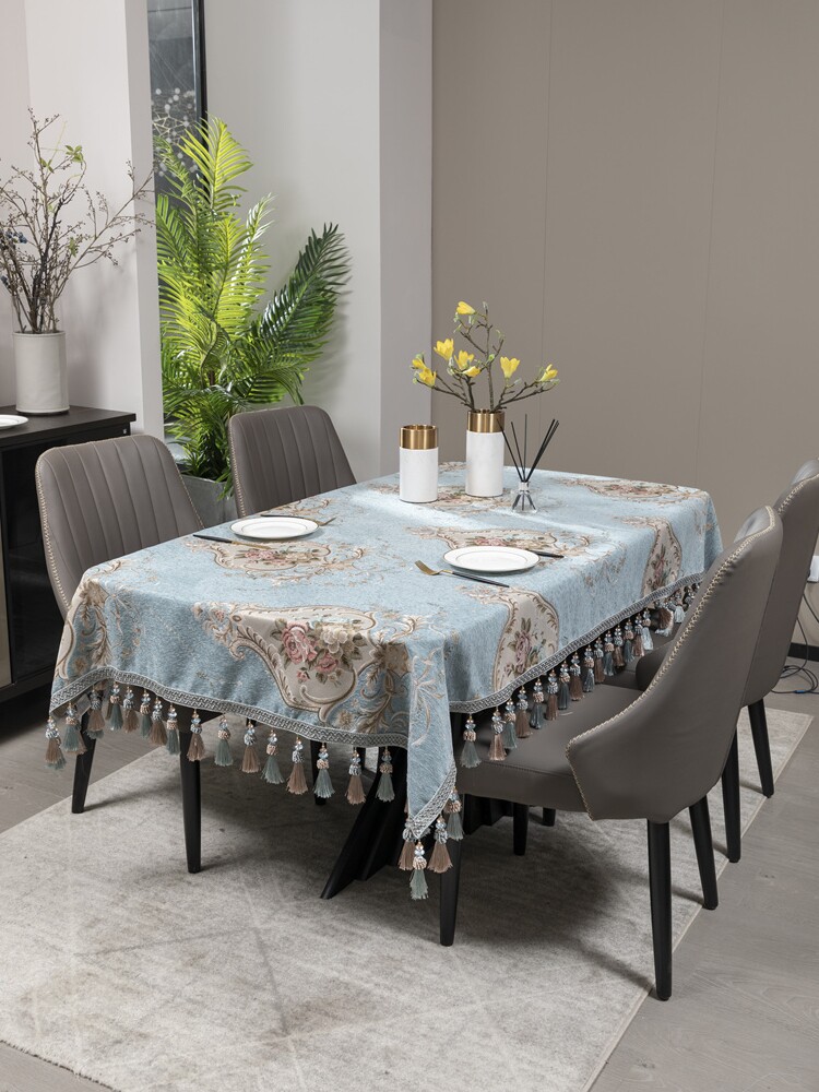 欧式奢华家用长方形正方形布艺椭圆形客厅茶几台布餐桌布圆桌桌布