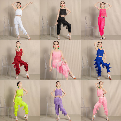 女童练功拉丁舞演出服