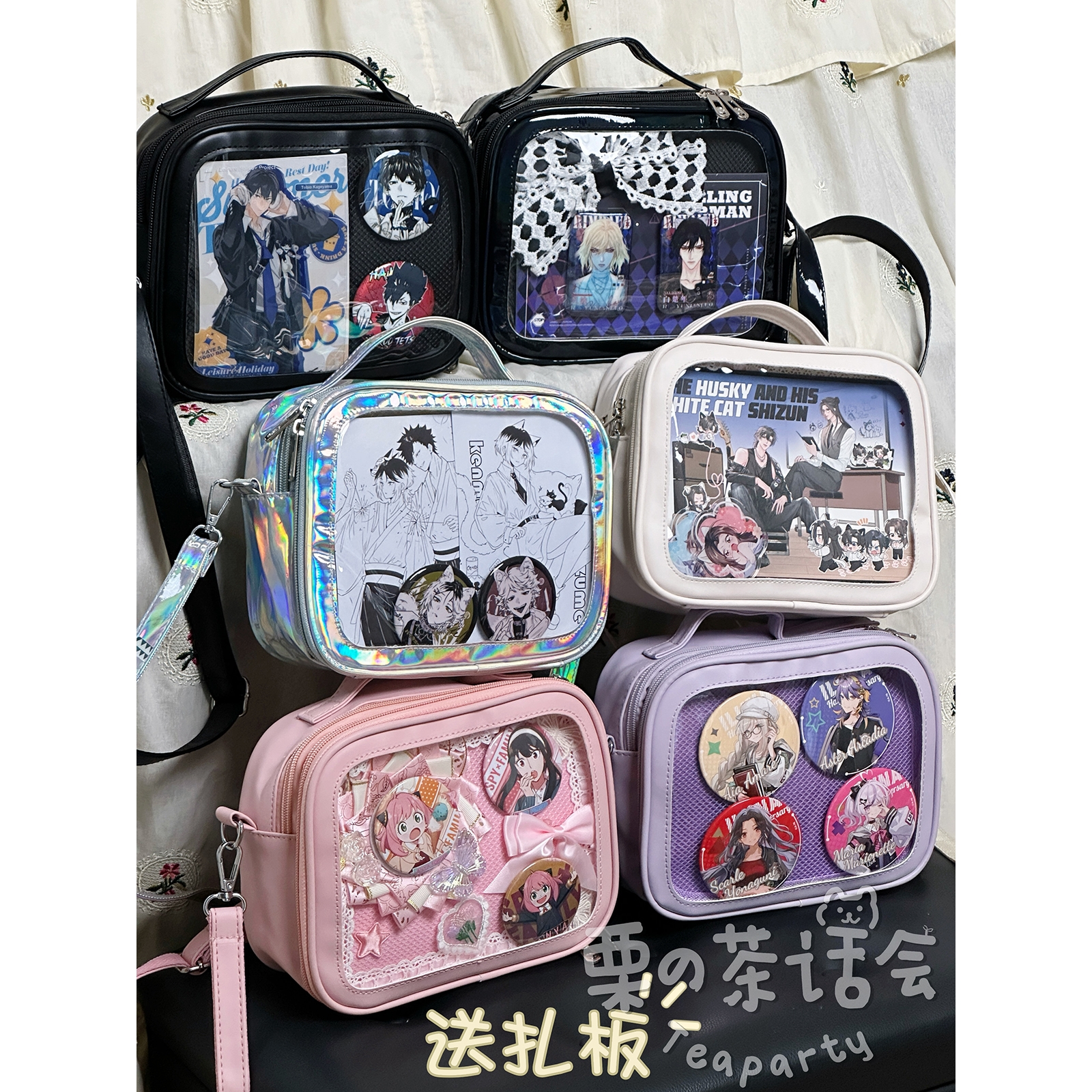 日系二次元软妹吧唧痛包谷子包包女学院风JK少女PU学生制服斜挎包