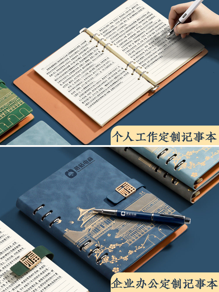 GUOCHAO LOOSE-LEAF NOTEBOOK NOTEBOOK FORBIDDEN CITY CULTURAL AND CREATIVE NOTEBOOK PAPER NATIONAL STYLE PRIVATE DETACHABLE HIGH-VALUE WORK BUSINESS 2024 NEW MEETING MINUTES DIARY CUSTOM PRINTABLE LOGO