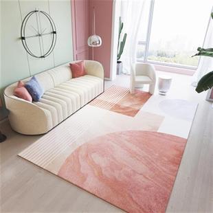 粉色客厅地毯卧室少女ins 正品 风现代简约北欧公主网红家用房间地