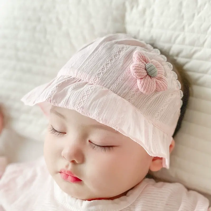 婴儿帽子夏季薄款护囟门帽女宝宝