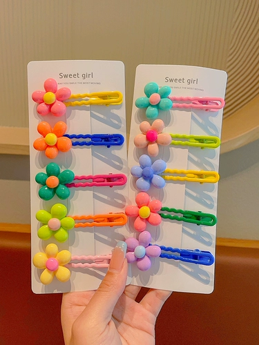 Милая детская заколка для волос, милый аксессуар для волос, шпильки для волос, челка, в цветочек