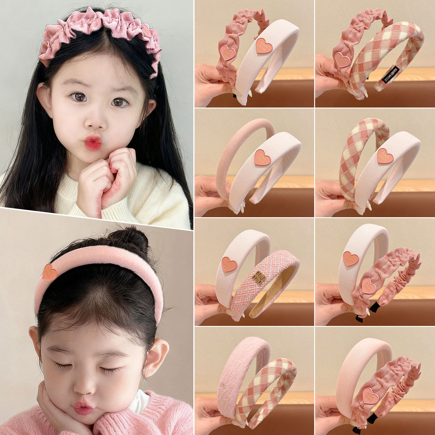 儿童粉色褶皱宽边发箍女童不勒头简约百搭发卡宝宝高颅顶压发头箍,童装/婴儿装/亲子装,发饰,淘宝优惠券,粉丝福利购,淘宝优惠卷