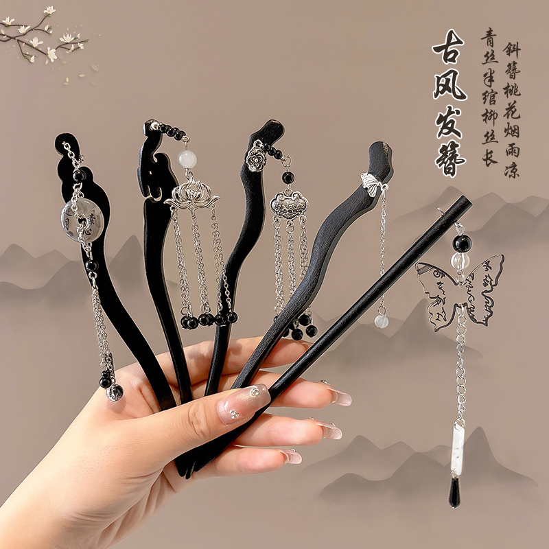 古风儿童蝴蝶机流苏攒攒汉服发饰
