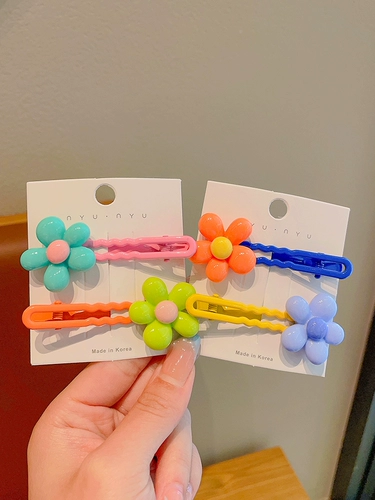 Милая детская заколка для волос, милый аксессуар для волос, шпильки для волос, челка, в цветочек