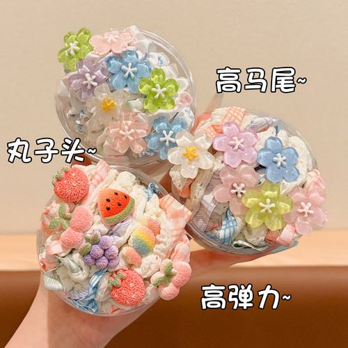 女童甜美可爱花朵小肠发圈