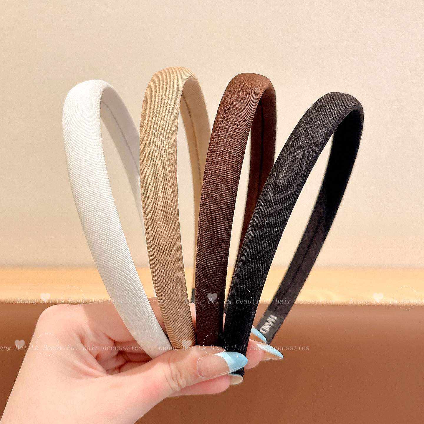 儿童简约美拉德色细发箍外带头箍