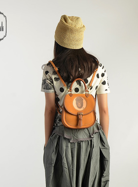 kilikili原创设计「一万年」迷你双肩包真皮女士小背包斜挎包亲子