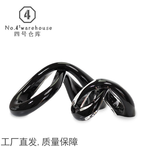 现代简约高级感异形琉璃摆件售楼处样板间酒店玄关洽谈桌软装饰品