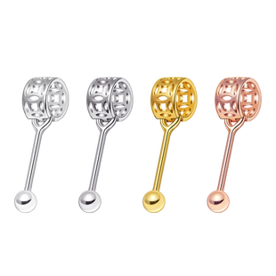 S925纯银吊坠空托配件diy镶嵌绿松石蜜蜡琥珀通孔珍珠圆珠吊坠扣