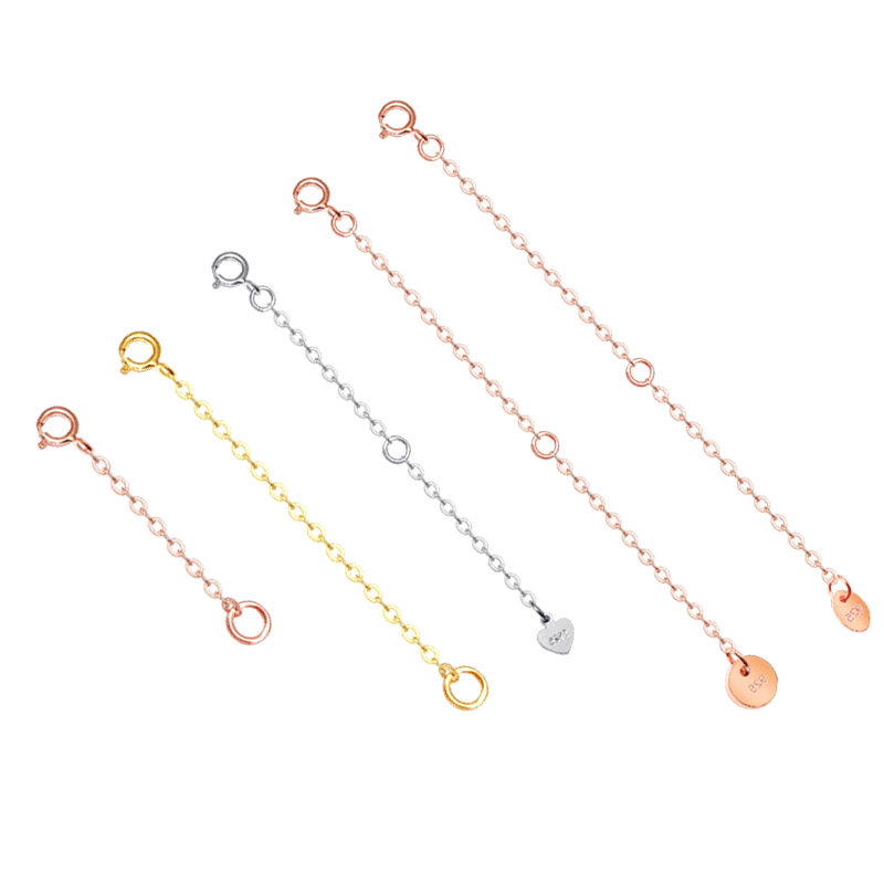 s925银项链加长延长链电镀18kdiy